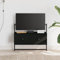 Sufrk Meuble TV mural noir 60,5 x 30 x 51 cm en bois multicouche, meuble TV avec étagère murale, étagères ouvertes et armoire fermée pour salon et chambre à coucher, en aggloméré