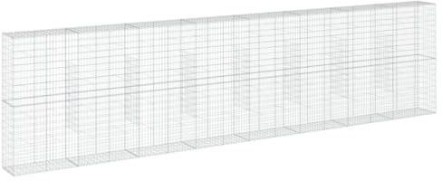 vidaXL Panier gabion avec couvercle 800x50x200 cm fer galvanisé, mur en gabion, mur de soutènement en gabion, clôture en gabion, gabion, cage gabion