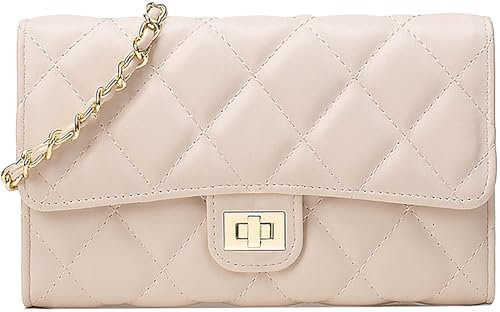 Farcauo Kleine Umhängetasche Damen Beiqe Crossbody Bag und Schultertasche, Kompakte Handtasche für Damen, Elegante Abendtasche für Frauen