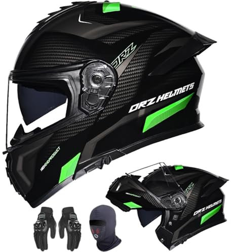 Casco moto casco modulare apribile con doppia visiera parasole, casco integrale unisex omologazione ECE, scooter motocross per adulti uomini donne B,XXXL63-64CM