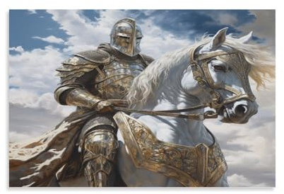 EVMILA Mittelalterlicher Ritter Poster;Wandbild Kunstdruck Wand-Dekorationen Mit Eindrucksvollen Farben 20x30inch(50x75cm)