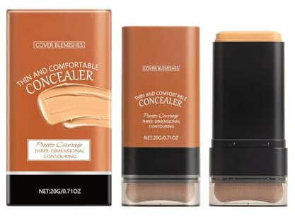 Multi-Use Foundation Stick Makeup, Nude Long-Wearing Lightweight Foundation, Cream Natural Matte Foundation with Built-In Brush, Matte Foundation Stick Covers Blemishes (Weizen, 20 G)