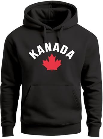 Neverless® Hoodie Herren Kanada Flagge Flag Ahornblatt Schriftzug Aufschrift Grafik Männer Fashion Streetstyle