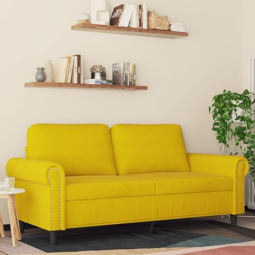 Brokky 2-Sitzer-Sofa Couch 2 Sitzer Loveseat Sofas FüR Wohnzimmer Sofa Loveseats Gelb 140 cm Samt - 359535
