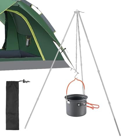Cooker für Campingstative – Dreibein-Stativ Camping Cooking Outch Oven | Camping für Stative für Kochfeld, Camping für Küchen für Stativ, Feldstativ im Freien mit Kette Regler