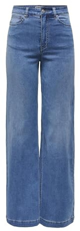 ONLY Damen Onlmadison-Royal Hw Wide DNM Bf Gua, Medium Blue Denim, M / 32L