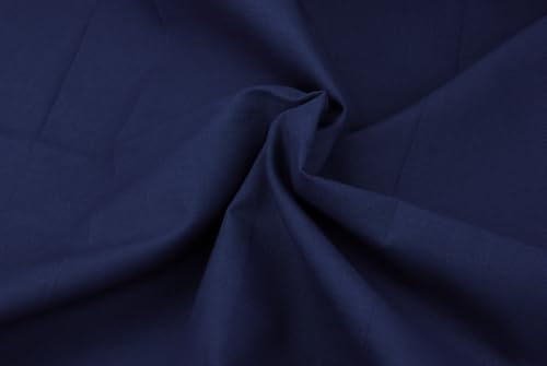 1 m Stoff einfarbig aus Baumwolle, 100 x 155 cm, 100% Baumwolle, OEKO-TEX 100, marineblau, navy