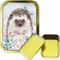TEEZ Winter Hedgehog 2oz gold tobacco tin, Gift Box, Fishing Tin, Storage Tin Dimensions 108 x 80 x 25mm