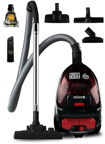 MalTec Staubsauger Turbo Cyclone 4200Wt 12-in-1 | Beutelloser Bodenstaubsauger | Zyklon-Technologie | hocheffizienter HEPA-Filter | 2L | 800W | Zubehör