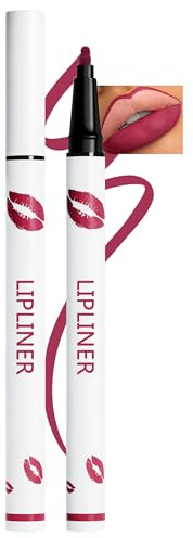 Erinde Wasserfester Lipliner Matte, Waterproof Lip Marker, Long Lasting Lip Pencil, Highly Permanented Lippenkonturenstifte, Natürlicher Smooth Lippenstift #02
