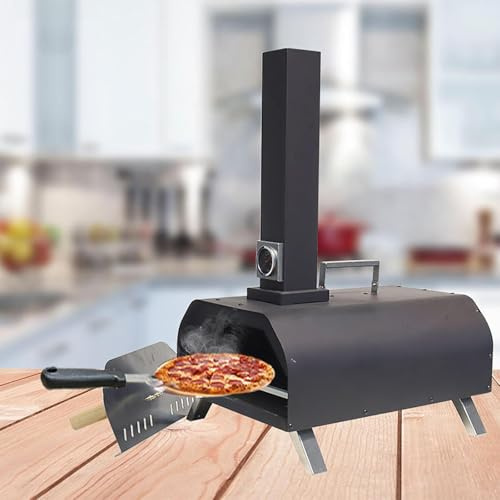 Smoker Barbecue Griller, Pellet BBQ Smoker Hopper Mit Rauchabzugskamin Und Thermometer, 350° Konstante Temperaturregelung Und 360° Gleichmäßiges Backen, Gesund Lecker, Für Fleisch, Gemüse