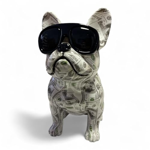 Generisch Exquisite Bulldoggenstatur, Kunstharz-Skulptur, handgefertigtes Design, Statue, französische, Skulptur, Sammelfiguren, Kunst, Hundestatue, French Bulldog, Schreibtisch-Dekoration (Dollar)