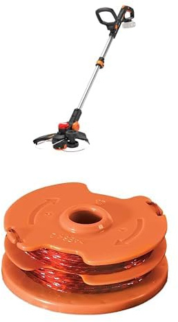 Pack WORX Coupe-Bordures 3 en 1 sans Fil 20V WG173E.9 + 3 bobines de Rechange, diamètre de 33 cm, Moteur brushless, tête pivotante à 90°, avance Automatique du Fil, livré sans Batterie ni Chargeur
