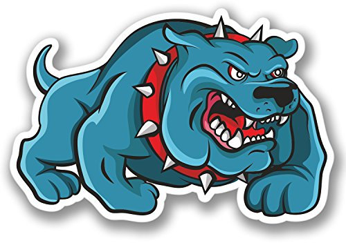 2 x Bulldog Angry Dog Sticker Quad ATV Helmet Car Bike Bike Laptop Decal #4108 (10cm Wide x 6.7cm Tall)