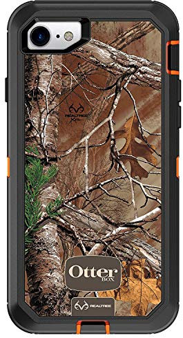 OtterBox DEFENDER SERIES Case for iPhone SE (2nd Gen - 2020) & iPhone 8/7 (NOT PLUS) - Retail Packaging - (BLAZE ORANGE/BLACK W/REALTREE XTRA CAMO)
