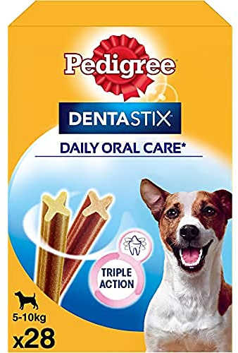 Pedigree Hundesnacks Hundeleckerli Dentastix Mini Tägliche Zahnpflege für kleine Hunde <10kg, 28 Sticks (1 x 28 Sticks)