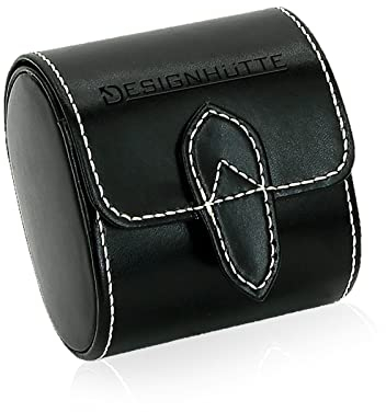DESIGNHÜTTE® Uhrenbox/Uhrenaufbewahrung/Reisebox Solid 1 Schwarz für 1 Armbanduhr