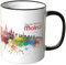WANDKINGS® Tasse, Schriftzug Guten Morgen Mainz! mit Skyline - SCHWARZ
