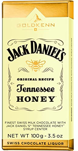 Jack Daniel's Tennessee Honey Liqueur Swiss Chocolate Bar | 100g Premium Milk Chocolate | Goldkenn Liqueur Collection