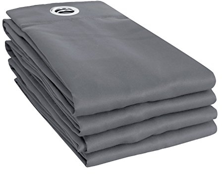 Deconovo Vorhang Blickdicht Ösen Thermovorhang Gardinen Vorhänge Wohnzimmer Verdunkelungsvorhang Hitzeschutz, 180x140 cm(HöhexBreite), Hellgrau, 4er Set