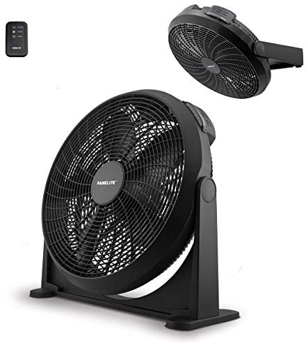 Fanelite - Circulateur d'air 15880-R - Diamètre 50 cm - Peut se fixer au mur - 3 vitesses - Avec télécommande - Minuterie - Grille et hélice plastiques - Inclinaison réglable - Silencieux