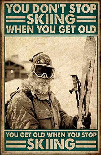 Inga Vintage-Metall-Wandkunst, 20,3 x 30,5 cm, Motiv: Old Man Skiing