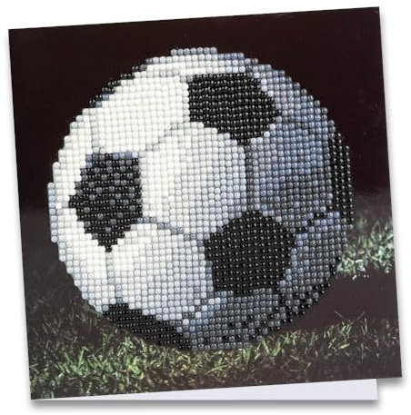 Ideen mit Herz Diamond-Painting-Grußkarte | 16 x 16 cm | 370 g/m² | inkl. Umschlag & Werkzeug (Fußball)