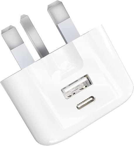 Fast Charger Plug with 20W for 16e 16/16 Plus/15 Pro Max/14 Pro Max/13 Pro Max/12 Mini/SE 2022,iPad, Air Pods Pro, Galaxy S25/S24 Z Fold 6/ Flip 6 Pixel 9a, Dual Ports USBC PD 3.0 Mains Adapter