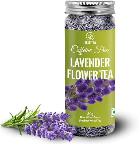 BLUE TEA - Lavender Tea - 30 Gram (30 Cups) || Pure Lavender Flower Buds From Kashmir Vegan - Non-GMO - Caffeine-free – Eco-Sustainable Pet Jar Pack