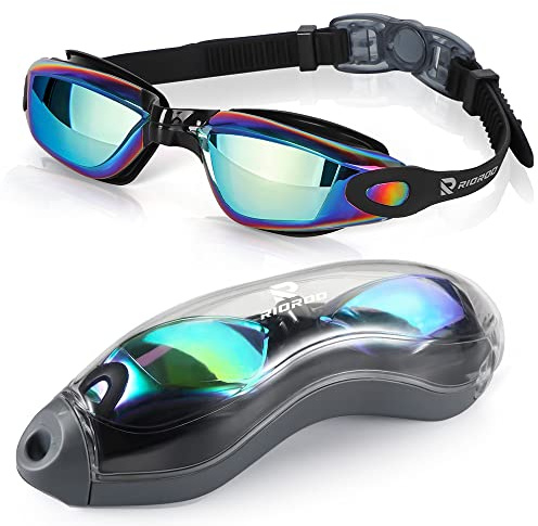 RIORIO Lunettes de Natation Adultes, Lunettes Lunettes de Natation,Protection UV, Antibuée, avec des Verres Larges，Joints en Silicone Lunette Piscine pour Les Hommes, Les Femmes