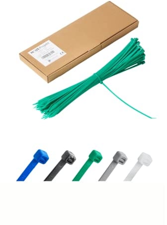 Haus Projekt Green 300x3.6mm Cable Ties Heavy Duty, 100pcs Premium Industrial Multi-Purpose Plastic Zip Tie Wraps, Indoor and Outdoor Use, Cable Management, Wires, Office, Garden, Christmas Cable Ties