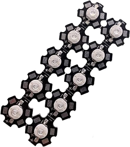TOPXCDZ 100pcs 3W UV lila LED ultraviolette Birnen Lampe Chips 365nm 375nm 385nm 395nm 405nm 415nm 3W High Power Licht (365nm-370nm)