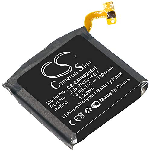 Cameron Sino Batterie pour Samsung Galaxy Watch Active 2, Galaxy Watch Active 2 44 mm, SM-R820, SM-R825 PN : Samsung EB-BR820ABY, GH43-04966A 320 mAh / 1,23 Wh