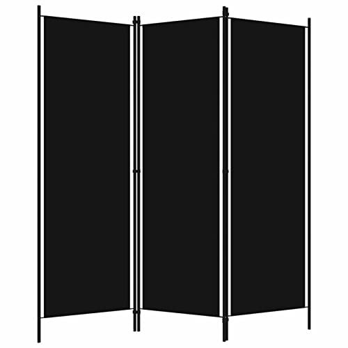Gecheer 3-TLG. Raumteiler Klappbar Freistehend Trennwand Paravent Umkleide Sichtschutz Spanische Wand Schwarz 150x180 cm