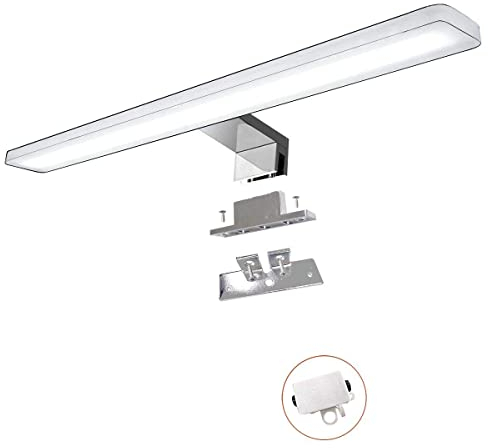 YIQAN Lampada da specchio a LED per bagno, 14W, 1400 lm, 60 cm, 3000K, montaggio 3 in 1, IP44, 230 V, lampada da specchio da 600mm, nessuna luce tremolante per armadietto da bagno