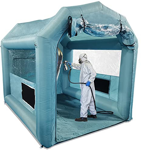 XHYCPY Cabine de peinture gonflable 3 x 2,4 x 2,7 m - Tente gonflable portable avec filtres pour peinture de pièces de voiture - Souffleurs non inclus