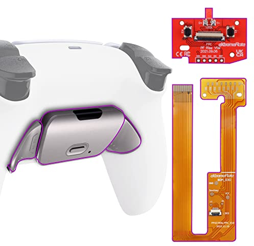 eXtremeRate RISE Remap Kit Programmabile per ps5 Controller BDM-030/040/050,Palette in Metallo Tasti Pulsanti Aggiuntivi Back Button Cover Posteriore per ps5 Joystick-Bianco