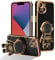 RALEAVO Compatible with iPhone 14 (6.1) Case with Cute Astronaut Kickstand Design Shockproof Plating Phone Case for iPhone 14-Black