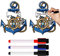 SAVITA 2pcs Cruise Door Magnets, Anchor Cruise Door Magnets with 3pcs Markers Cruise Door Decorations Cruise Magnets for Cruise Door Refrigerator Carnival Party