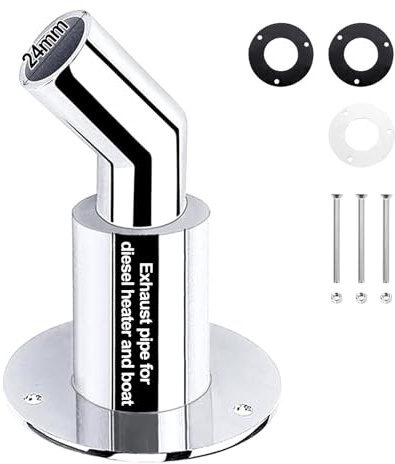 Edelstahl 316 Durch Den Rumpf Auspuff Haut 10pcs, Passend 24mm/9.44inch Rohr Rohr Muffe Hardware, FüR Diesel Standheizungen Abgasanlage (Durch den Rumpf gebogene Auspuffhaut 24mm)