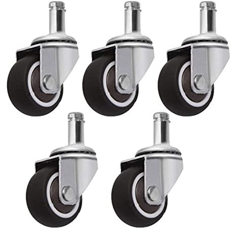Bürorollen Rollen Lenkrollen Rad Bürostuhlrad 5 Stück Gummirollen für Möbel Computerstuhl (B 2 Zoll)