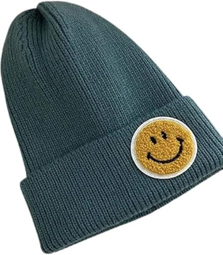 Fairway Finds Strickmütze für Damen und Herren, Smiley-Gesicht, 11 Farbvarianten, weiche Acryl-Wintermütze, weich und dehnbar, Blaugrün/Ein Hauch von Paradies (Trace of Paradise), Einheitsgr��e