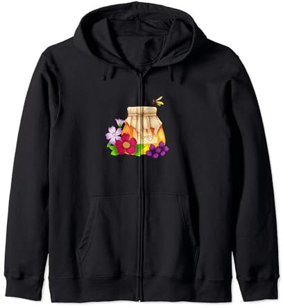 Honeycore - Fleurs et abeille - Pot de miel sucré Sweat à Capuche