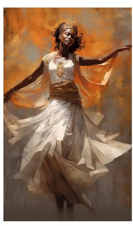 veces Abstrakte Frau Schwarz Poster, Afrikanische Tänzerin Schwarze Frauen Leinwand Gemälde Kunstdruck, Leinwandbilder Für Wohnzimmer Wandkunst Dekor - 40x60cm Ungerahmt