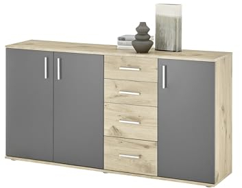 möbelando Kommode >BC 1040< in Grau matt - 160x84x35 (BxHxT)