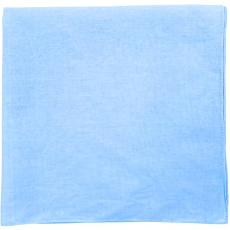 MDSTYLE Einfarbig Bandana 100% Baumwolle für Damen und Herren 56cm x 56cm Taschentuch Stirnband Schal (Hellblau, 1 Stück)
