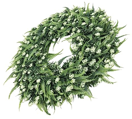 PRETYZOOM Party Kranz Frühlingsdekor Blumenkranz Aus Kunststoff Willkommenskranz Vor Der Haustür Pflanzen Szenenlayout-dekor Blumenkranz Dekor Rosenkranz Künstlich Wandbehang Weiches Gummi