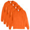 Hanes Essentials Men's Long Sleeve T-Shirt Pack, Men's Long Sleeve Tees, Crewneck Cotton T-Shirts, 4-Pack, Safety Orange, XL