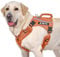OneTigris Hundegeschirr, Boots Mesh Atmungsaktiv Geschirr Schnelltrocknend Brustgeschirr mit Reflektierendes, 2 D-Ringen, komfortablem Griff Sicherheitsgeschirr für Große/Mittlere Hunde - Orange L