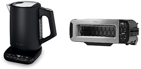 Bouilloire Ninja Perfect Temperature, 1,7 L, avec contrôle de la température, affichage LED KT200EU + Grille-Pain Ninja Foodi 3-en-1, Grill et Presse-panini ST202EU